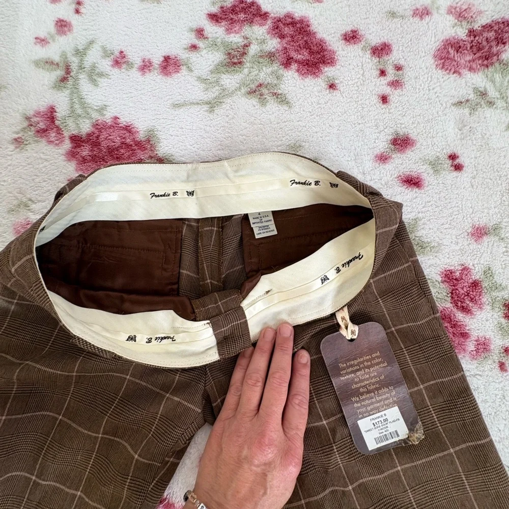 Frankie B. Brown Plaid Trousers - Picture 14 of 16